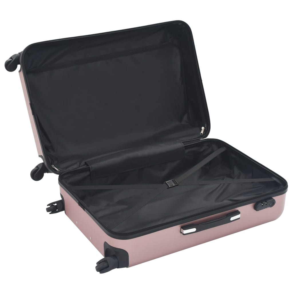 vidaXL Valise rigide 3 pcs Doré rose ABS - Image 6