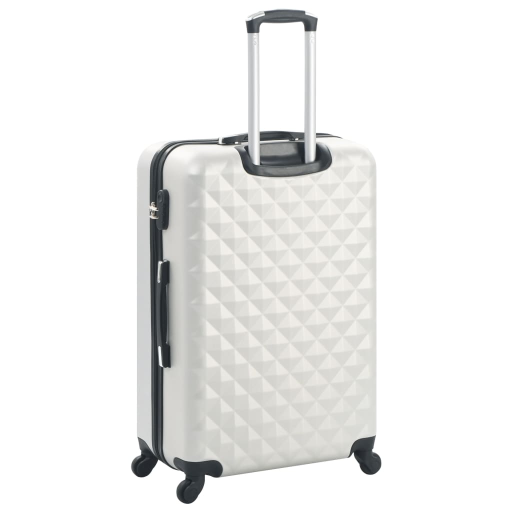 vidaXL Valise rigide 3 pcs Argenté brillant ABS - Image 4