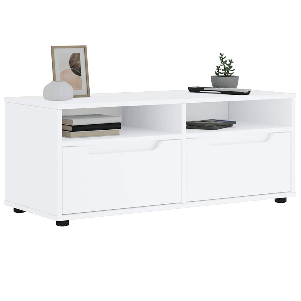 vidaXL Meuble TV VISNES blanc 100x40x38 cm bois d'ingénierie