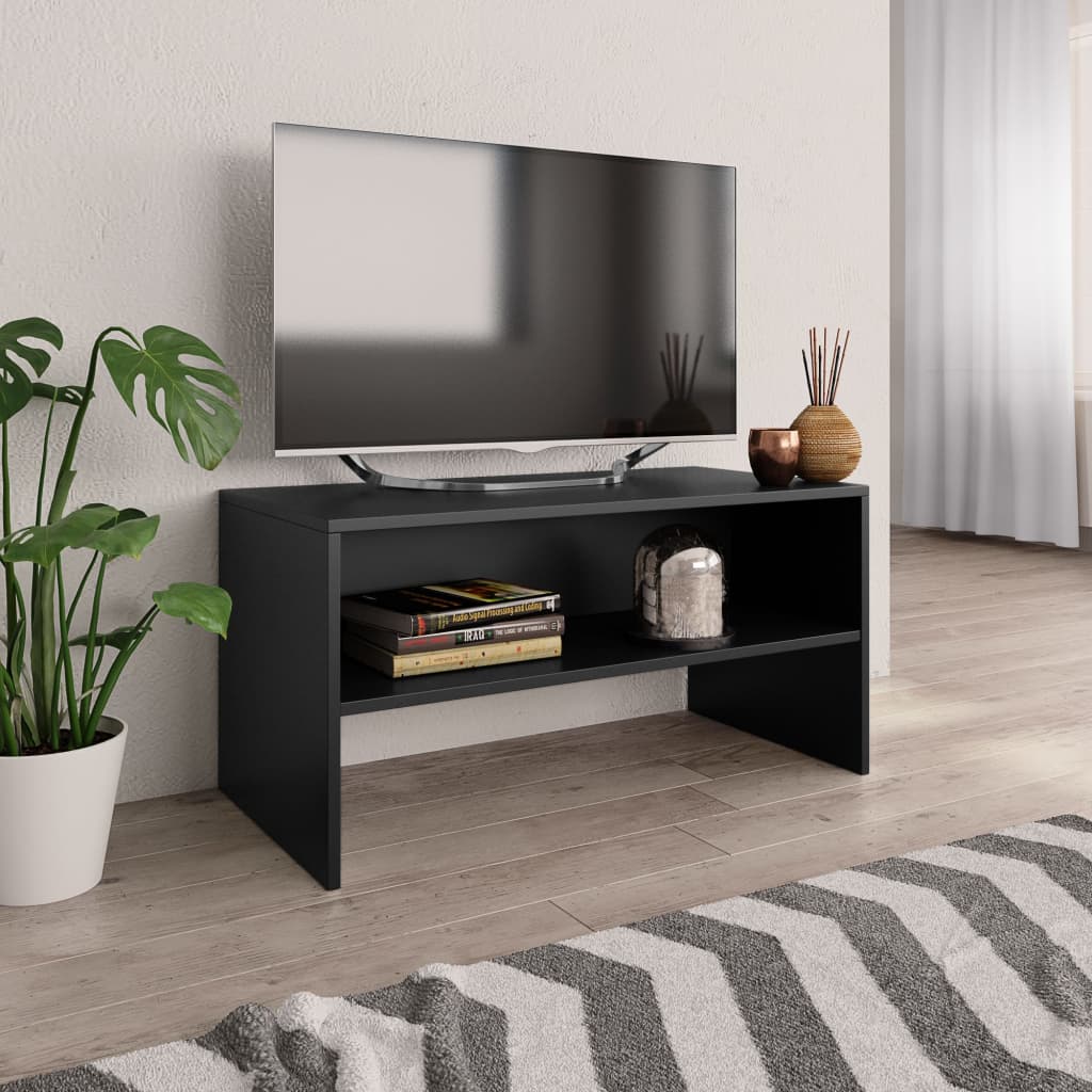 vidaXL Meuble TV Noir 80x40x40 cm Bois d’ingénierie