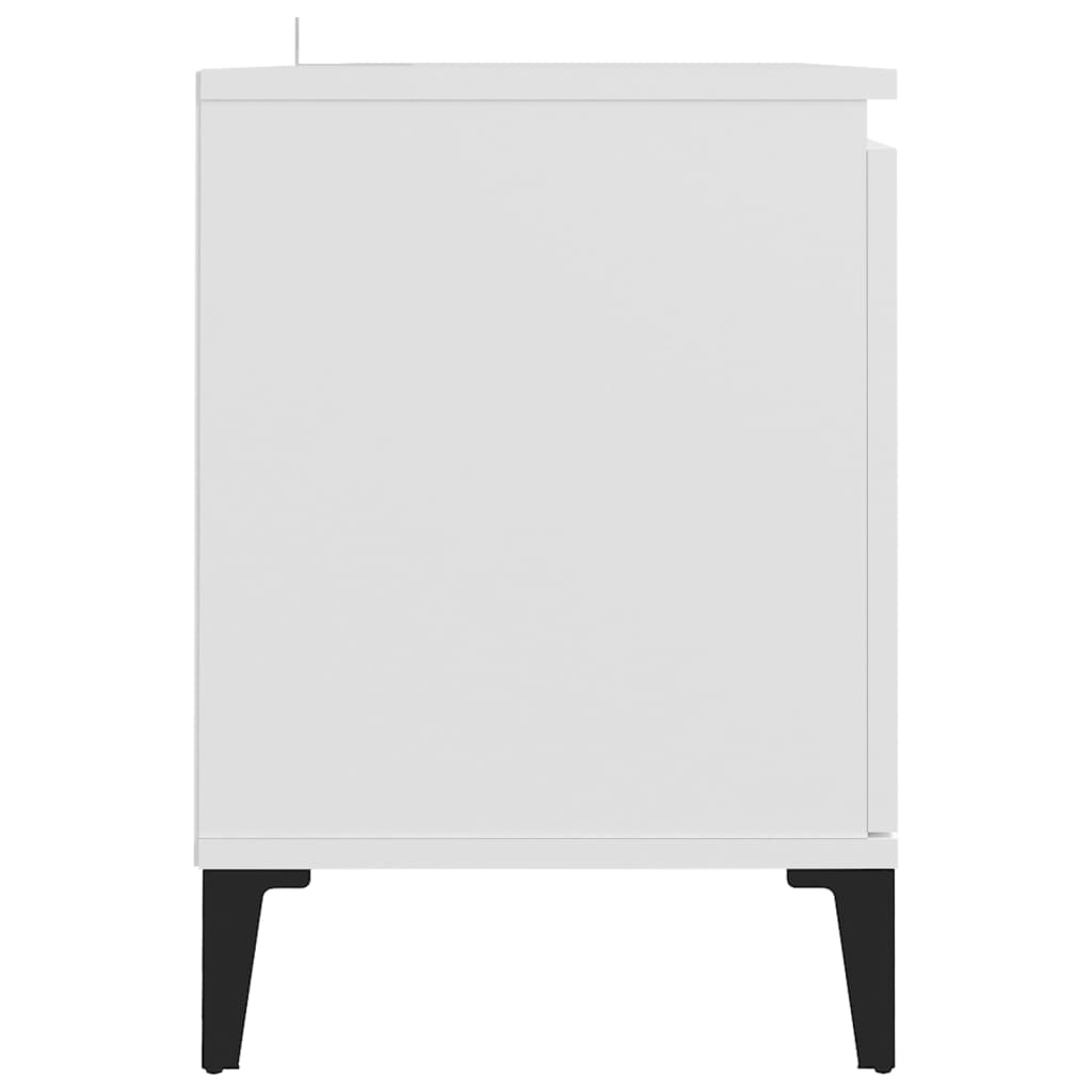 vidaXL Meuble TV avec pieds en métal Blanc 103,5x35x50 cm - Image 6