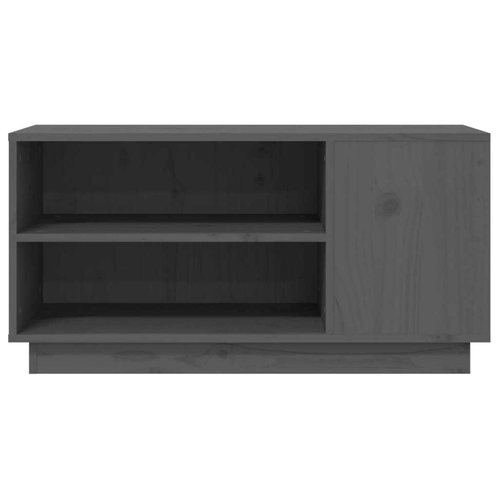 vidaXL Meuble TV Gris 80x35x40,5 cm Bois de pin massif - Image 5