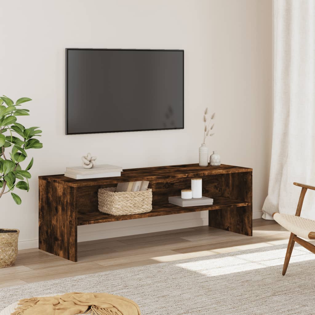 vidaXL Meuble TV chêne fumé 120x40x40 cm bois d'ingénierie
