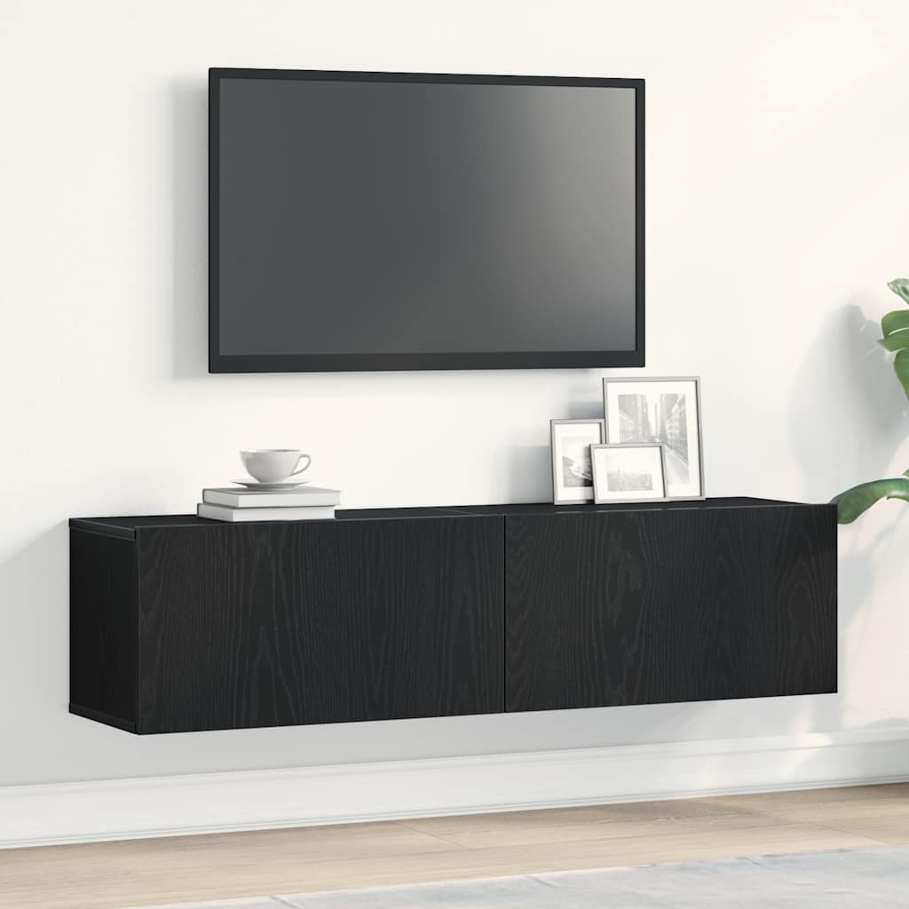 vidaXL Meuble TV chêne noir 120x30x30,5 cm bois d'ingénierie