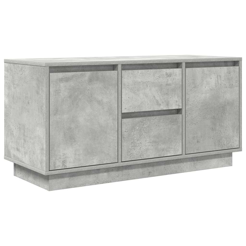 vidaXL Meuble TV avec lumières LED gris béton 100x41x50 cm - Image 3