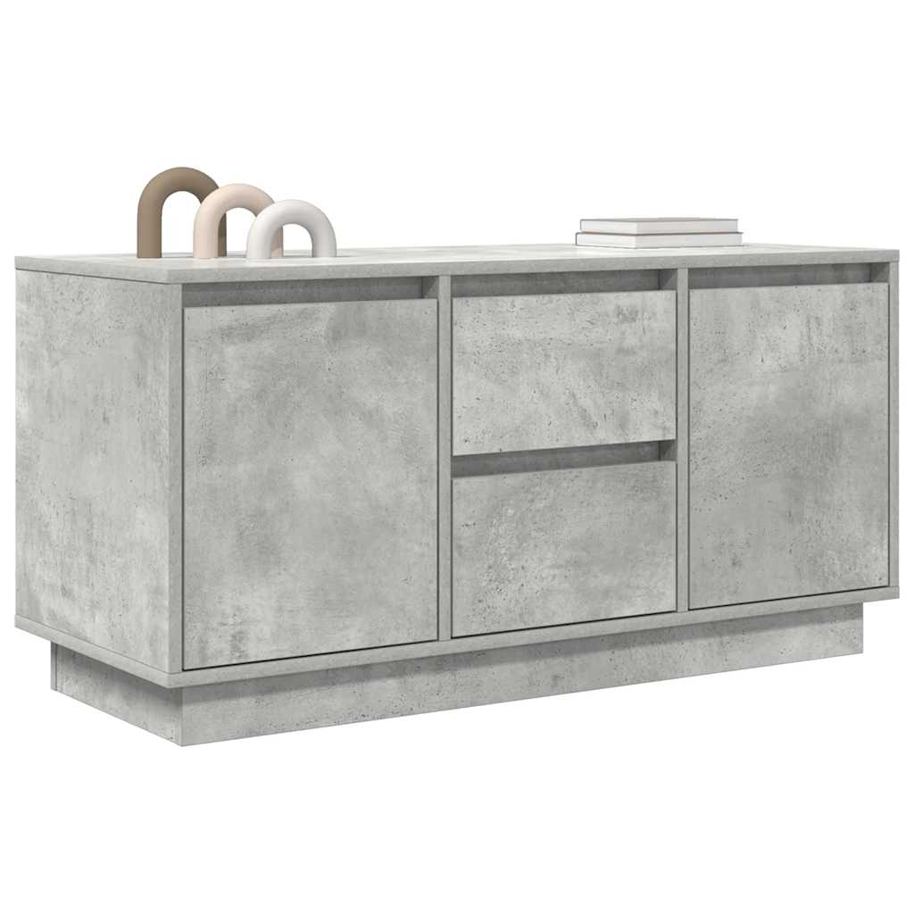 vidaXL Meuble TV avec lumières LED gris béton 100x41x50 cm - Image 5