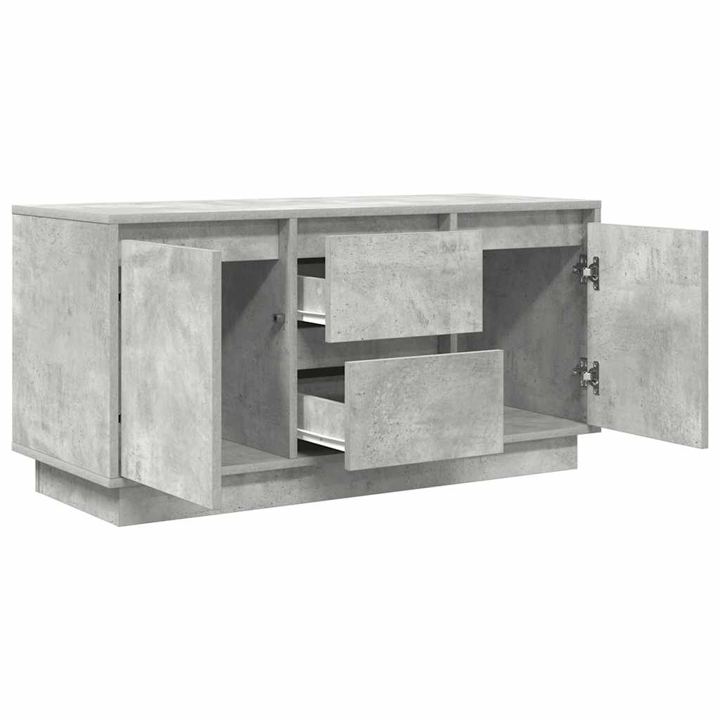 vidaXL Meuble TV avec lumières LED gris béton 100x41x50 cm - Image 6