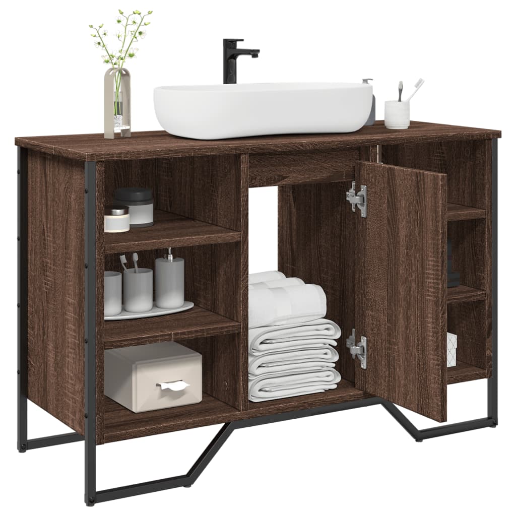 vidaXL Armoire lavabo de salle de bain chêne marron 91x35x60 cm