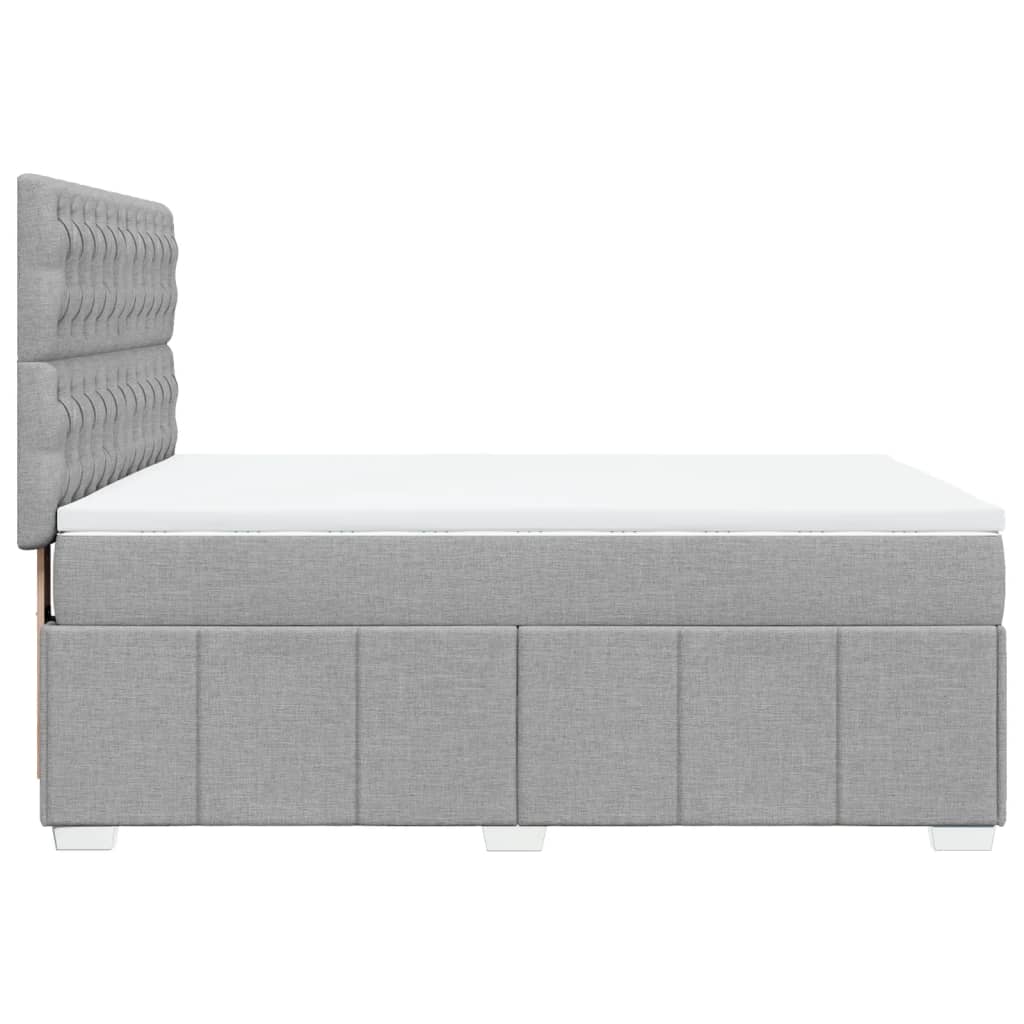 vidaXL Sommier à lattes de lit avec matelas Gris clair 160x200cm Tissu - Image 5
