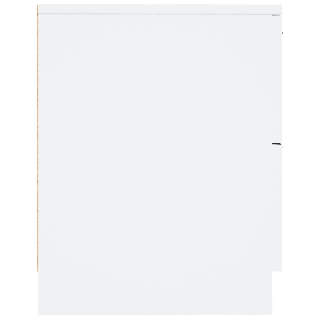 vidaXL Tables de chevet 2 pcs Blanc Bois d'ingénierie - Image 5