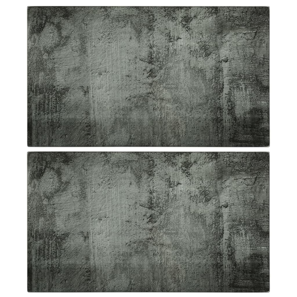 vidaXL Planches à découper 2 pcs motif de béton Verre trempé
