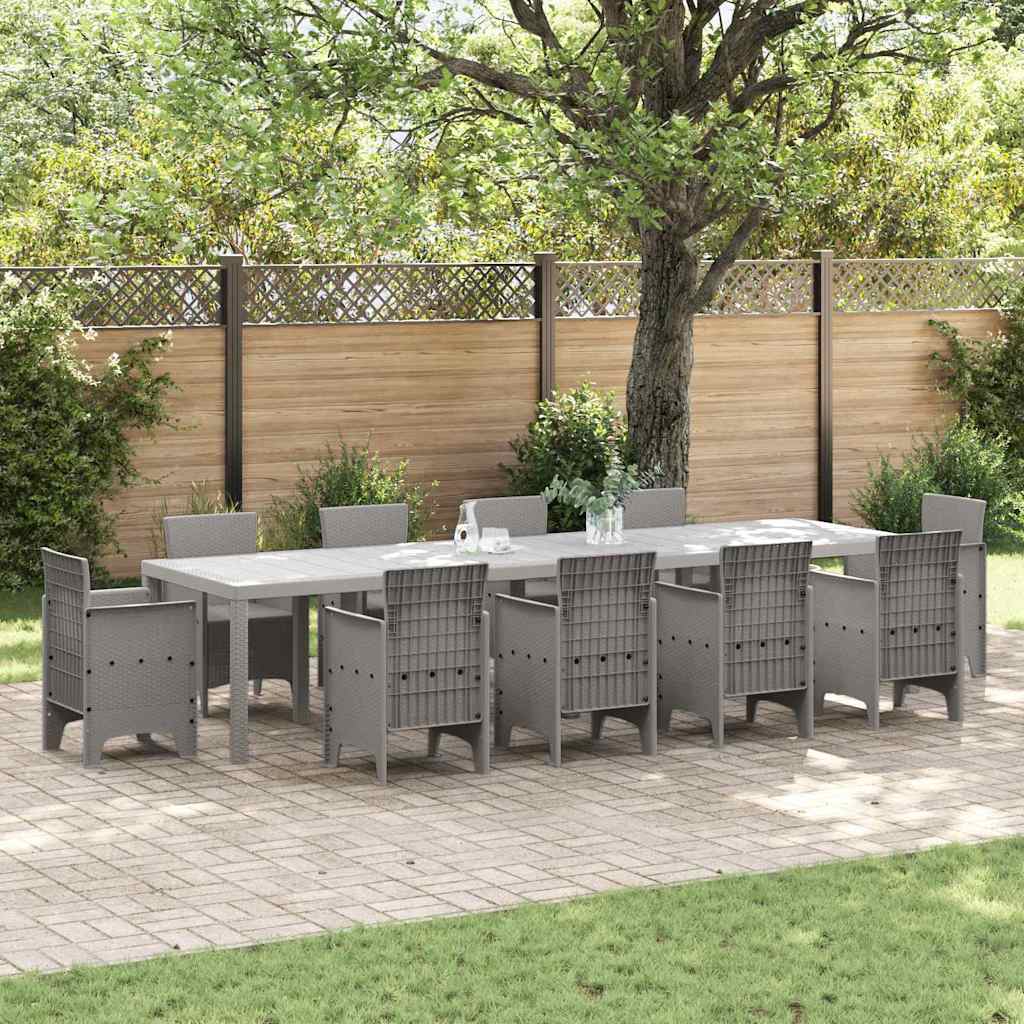 vidaXL Table de Jardin Gris clair 350 x 100 x 73 cm polyrotin