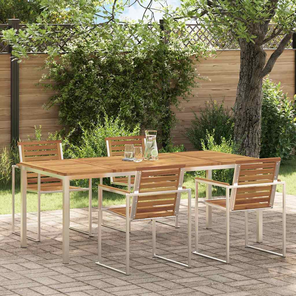 vidaXL Tabledesalleàmangerd'extérieur Marron 200x90x75cm Teck massif
