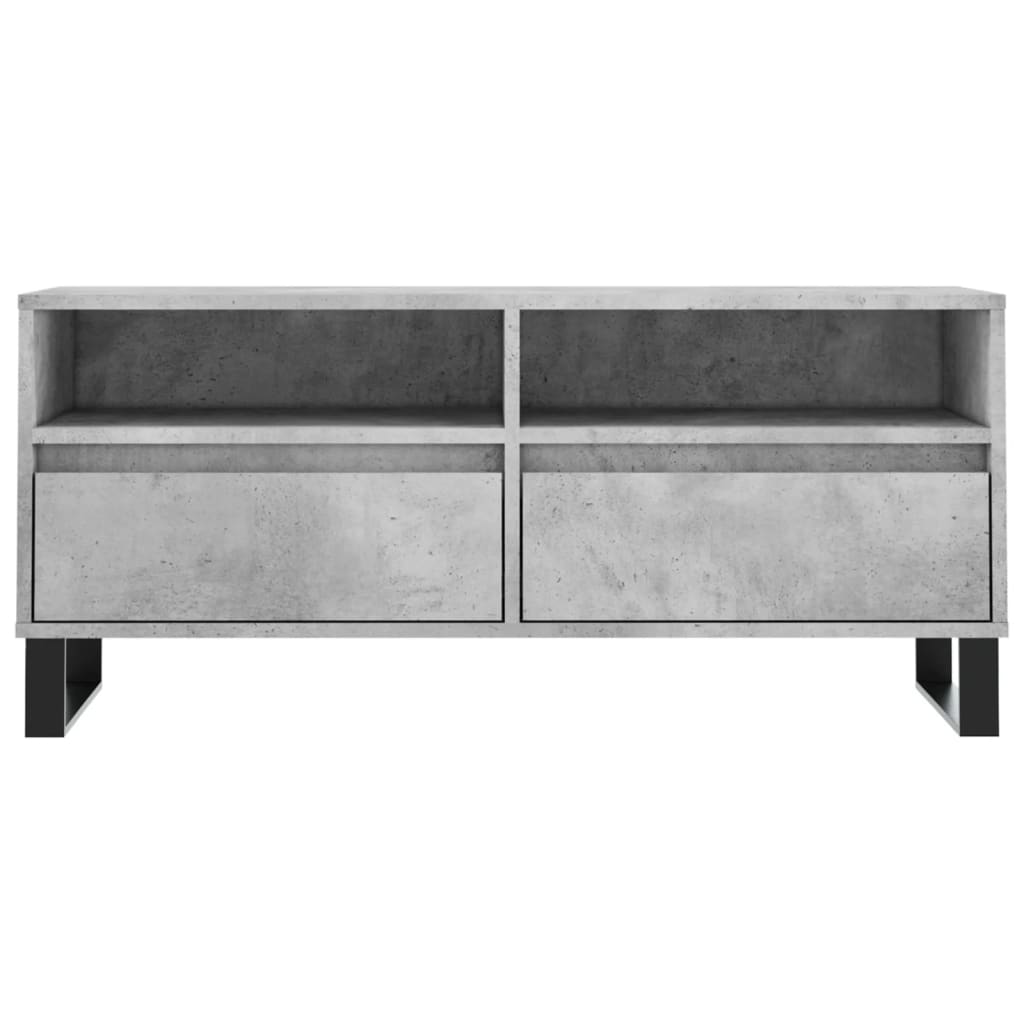 vidaXL Meuble TV gris béton 100x34,5x44,5 cm bois d'ingénierie - Image 5