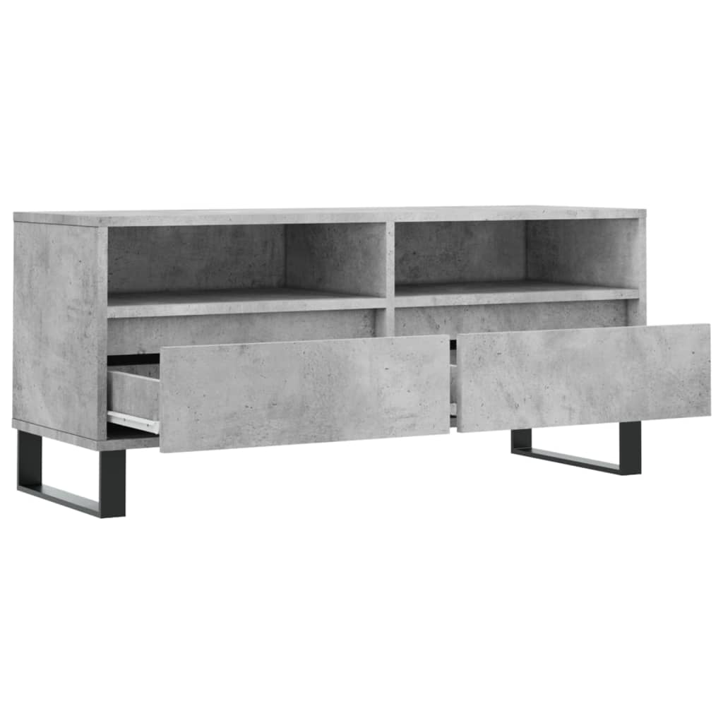 vidaXL Meuble TV gris béton 100x34,5x44,5 cm bois d'ingénierie - Image 6
