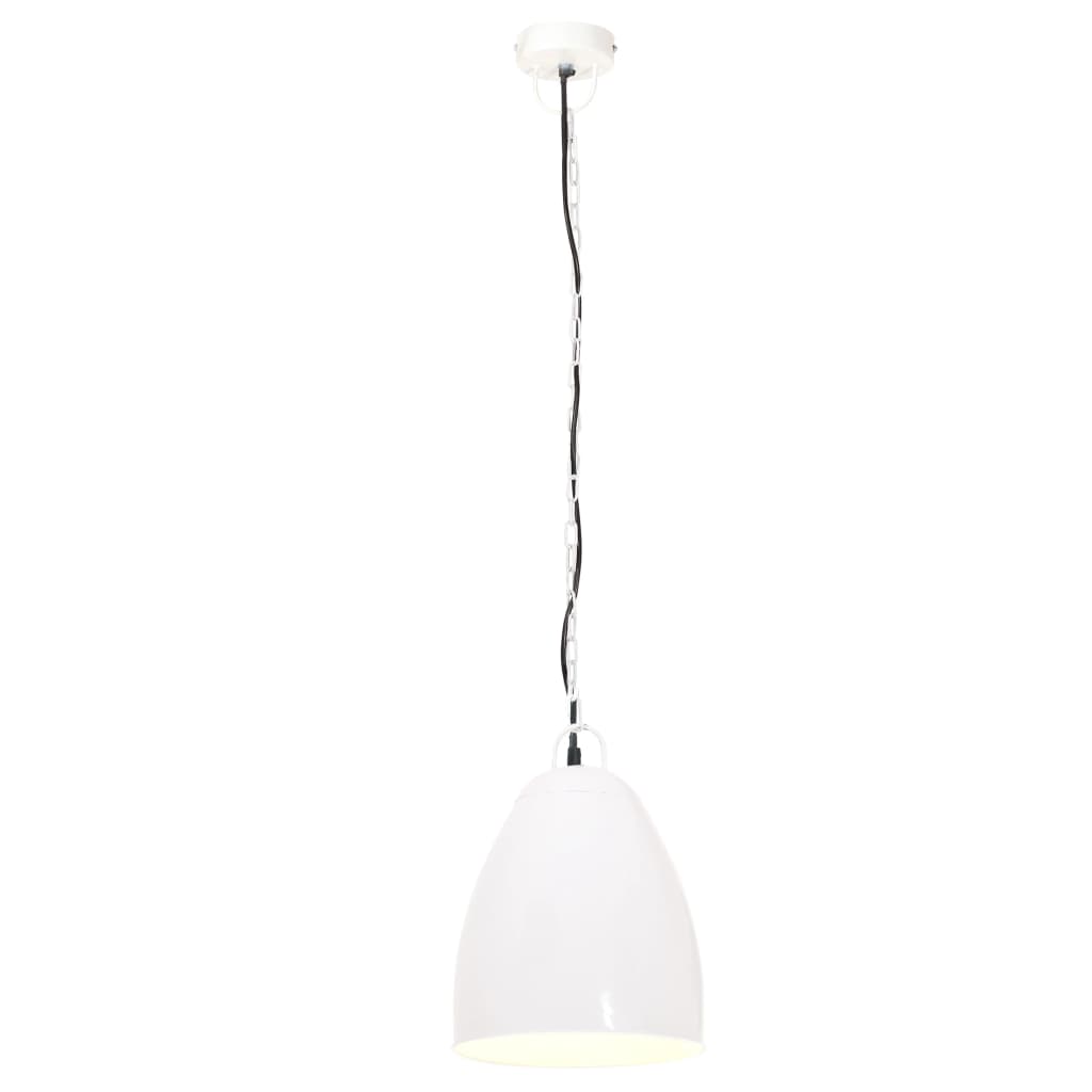 vidaXL Lampe suspendue industrielle 25 W Blanc Rond 32 cm E27 - Image 3