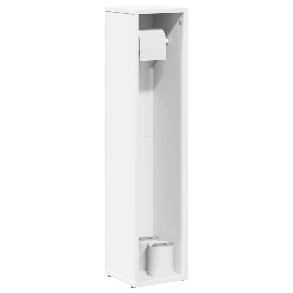 vidaXL Meuble de salle de bain avec porte-rouleau blanc 20,5x20x90 cm