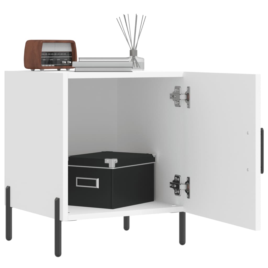 vidaXL Tables de chevet 2 pcs blanc 40x40x50 cm bois d’ingénierie - Image 3