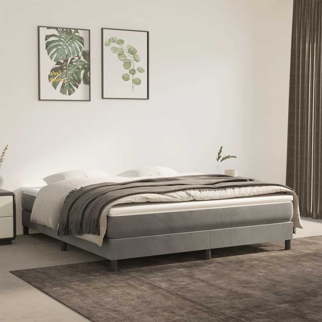vidaXL Matelas de lit à ressorts ensachés gris clair 160x220x20 cm