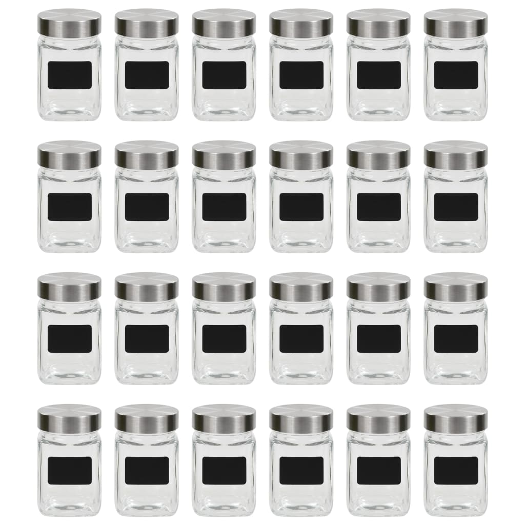 vidaXL Pots de conservation avec autocollant 24 pcs 300 ml