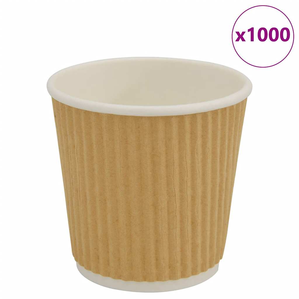 vidaXL Tasses à café en papier 1000 pcs 4oz 100ml marron