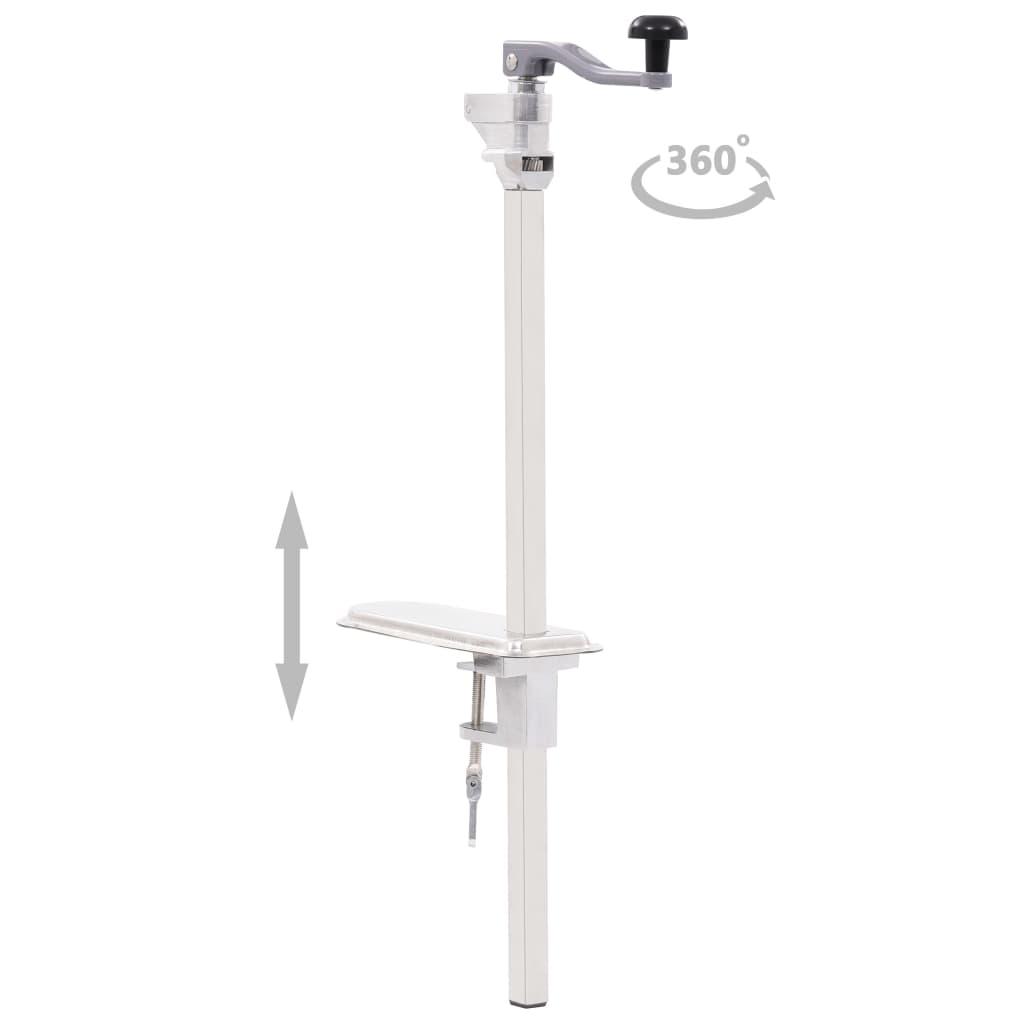 vidaXL Ouvre-boîte de conserve Argenté 70 cm Aluminium et inox - Image 3
