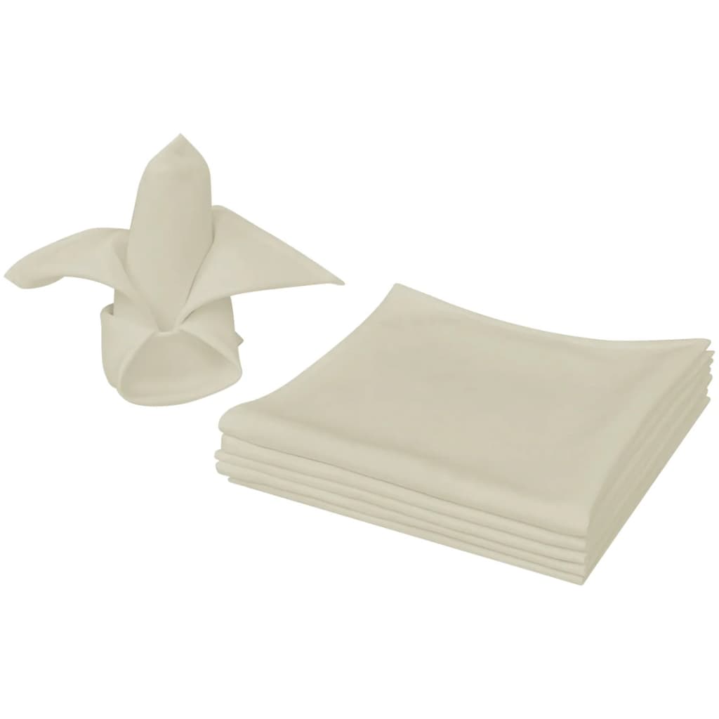 vidaXL Serviettes de table 25 pcs Crème 50x50 cm