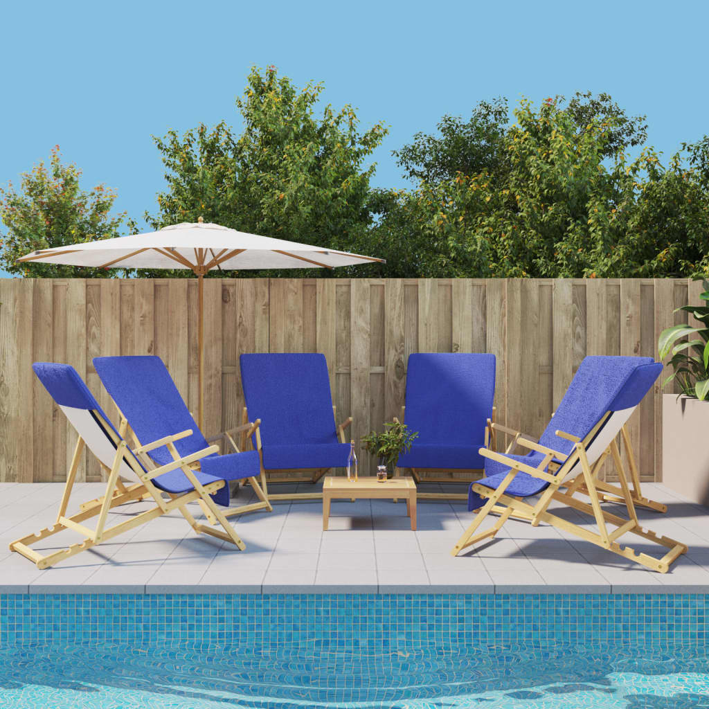 vidaXL Serviettes de plage 6 pcs bleu royal 60x135 cm tissu 400 GSM
