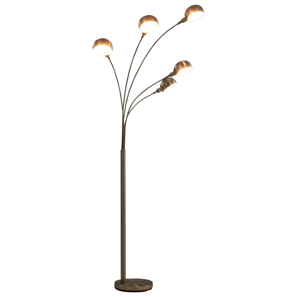 vidaXL Lampadaire 200 cm 5 x E14 Argenté