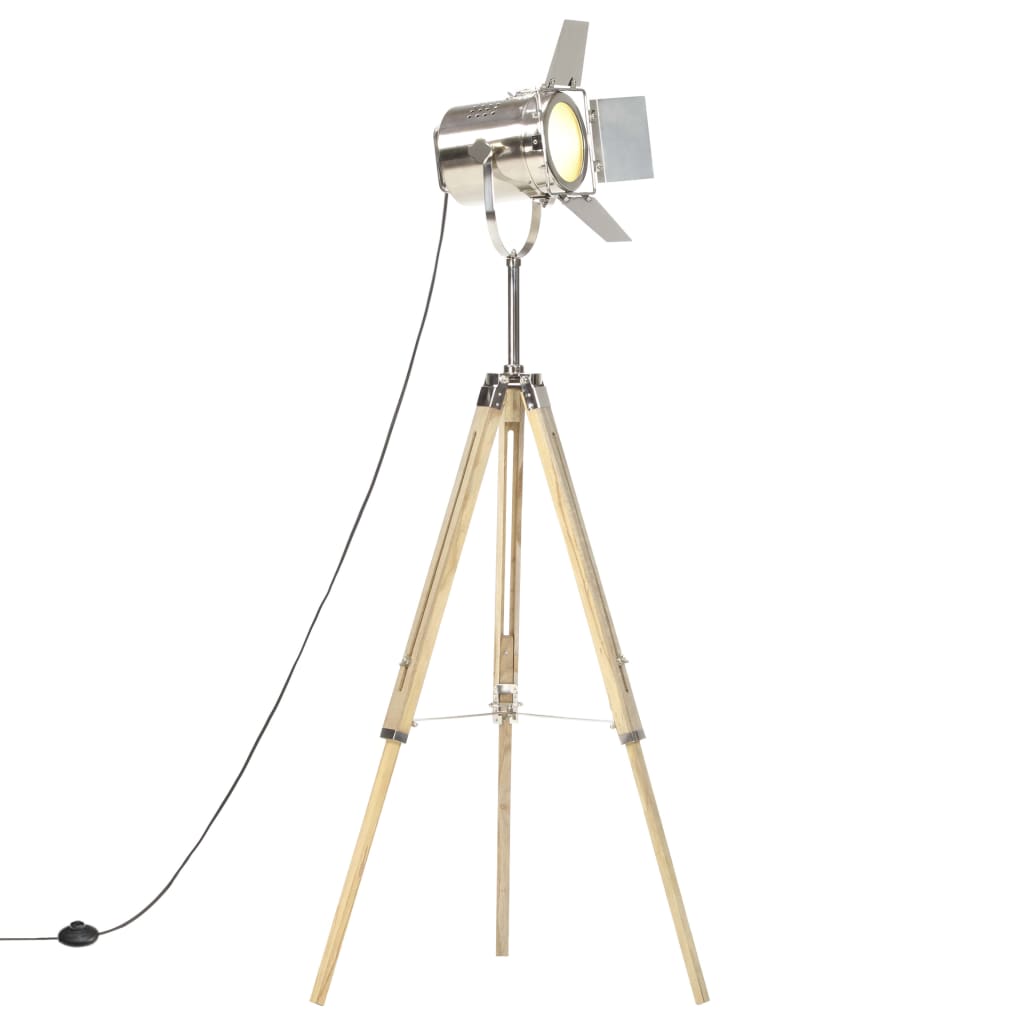 vidaXL Lampadaire à trépied bois de manguier massif 140 cm