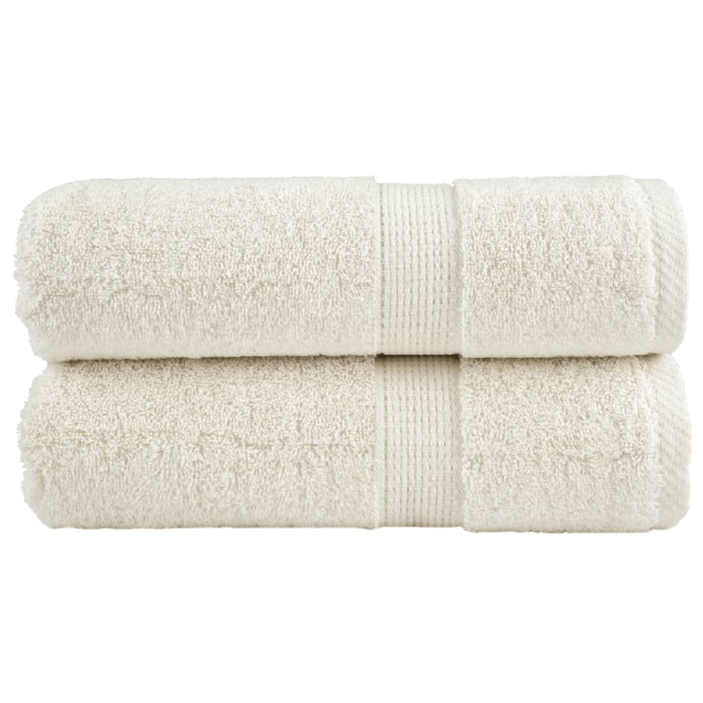 vidaXL Serviettes d'invité de qualité supérieure SOLUND 2 pcs crème