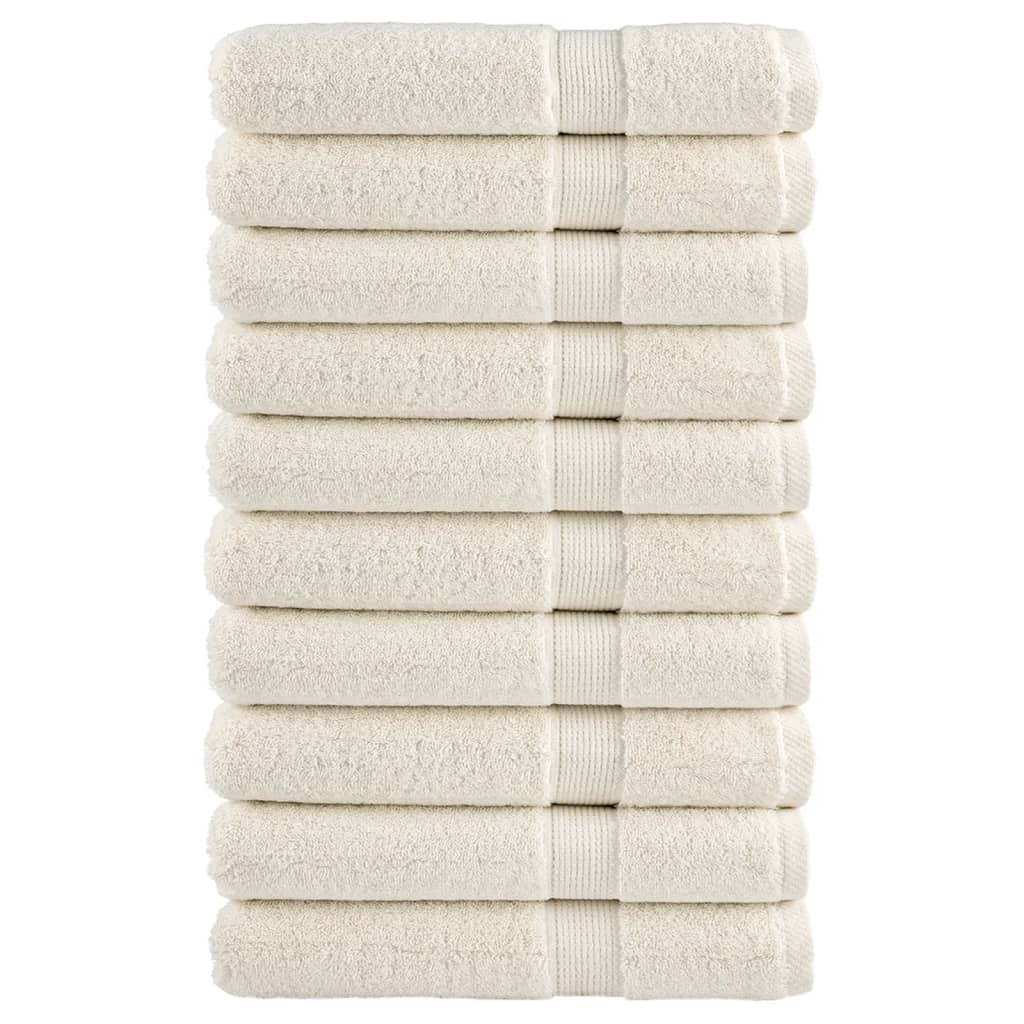 vidaXL Serviettes de qualité supérieure SOLUND 10 pcs crème 600 g/m²