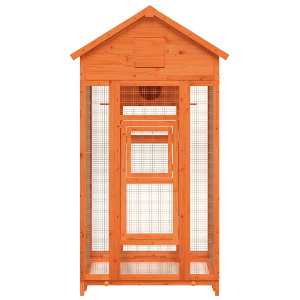 vidaXL Maison à oiseaux marron 91,5x53x170 cm bois massif de pin - Image 3