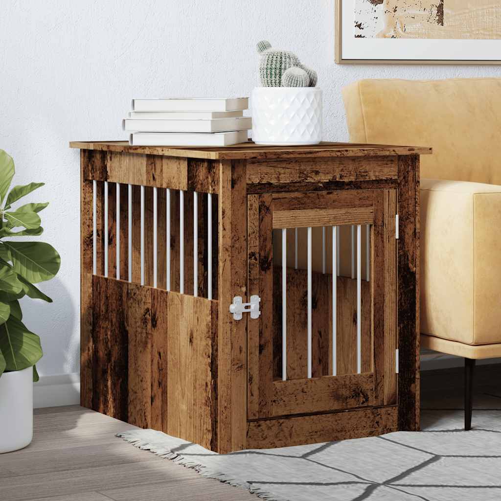 vidaXL Meuble de cage chiens vieux bois 55x75x65 cm bois d'ingénierie - Image 3