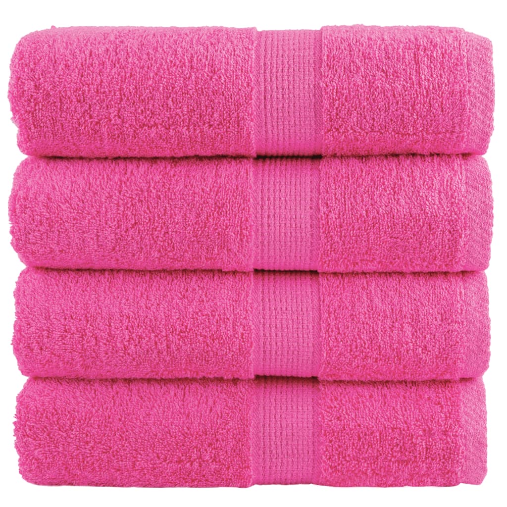 vidaXL Serviettes de toilette Premium SOLUND 4 pièces Rose 30 x 30 cm 600 g/m²