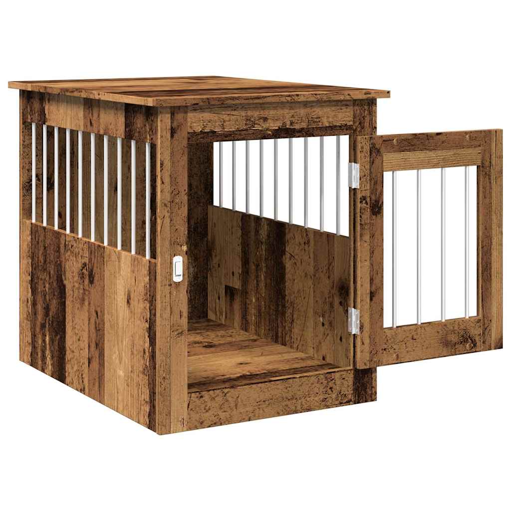 vidaXL Meuble de cage chiens vieux bois 55x75x65 cm bois d'ingénierie - Image 5