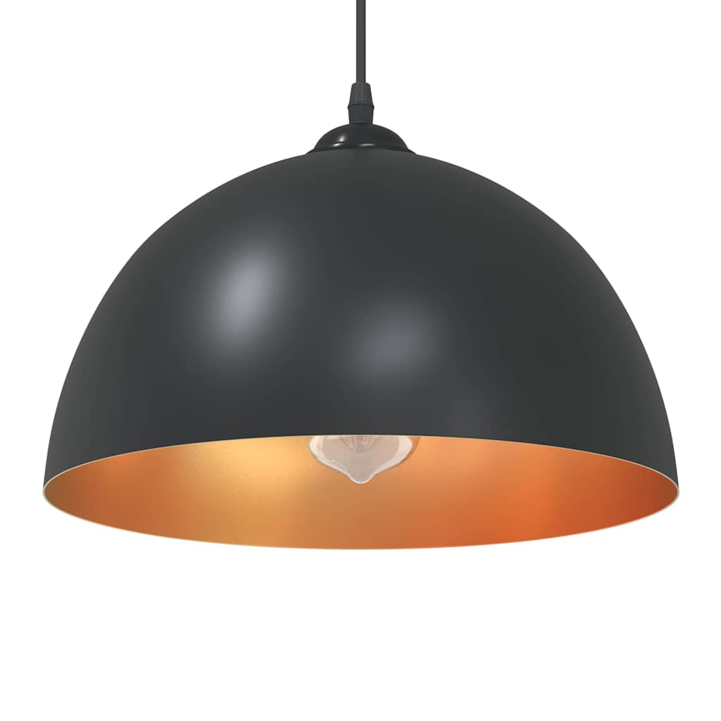 vidaXL Lampes suspendues 2 pcs hauteur réglable E27 noir Ø 30 cm métal