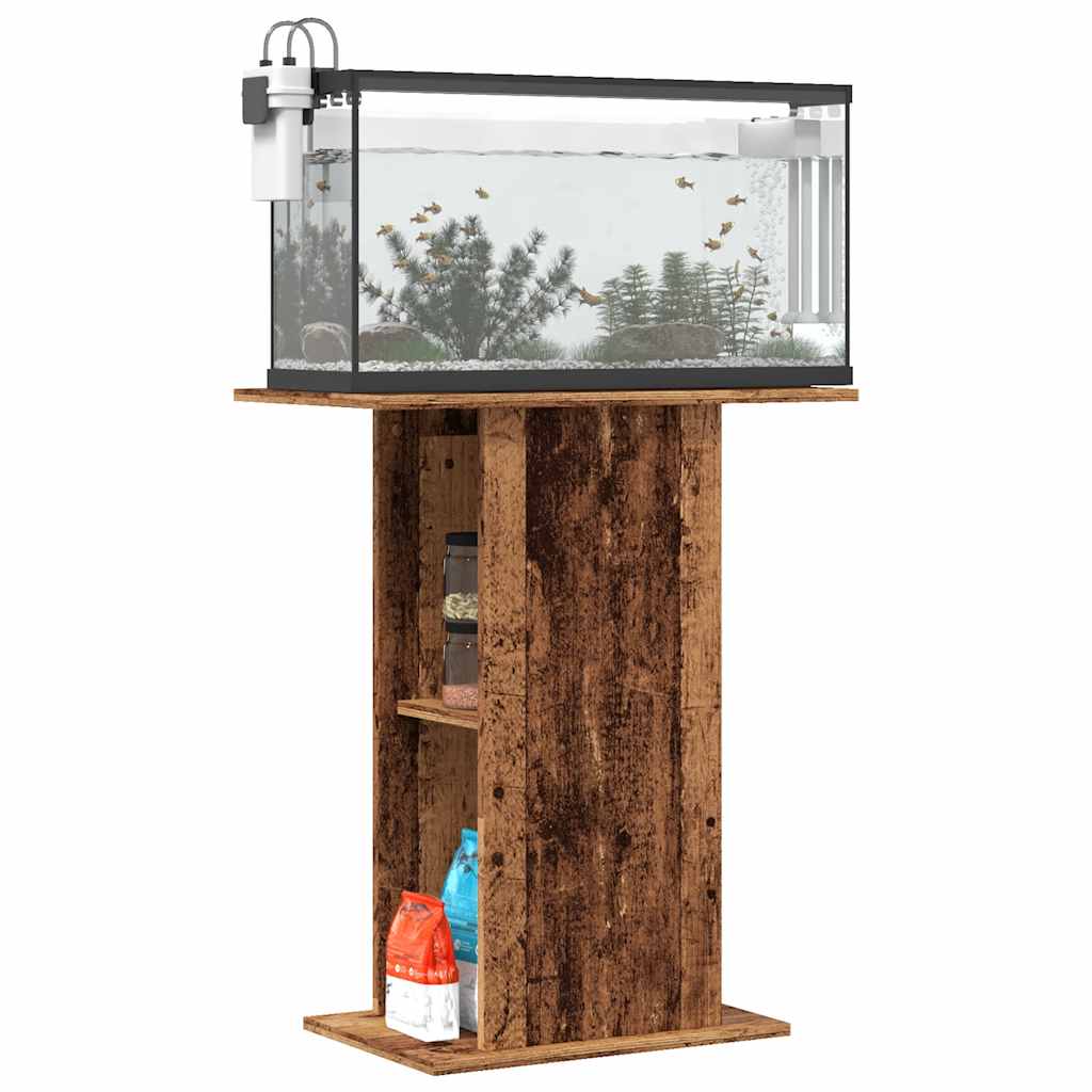 vidaXL Support d'aquarium vieux bois 36x60,5x72,5 cm bois d'ingénierie - Image 3