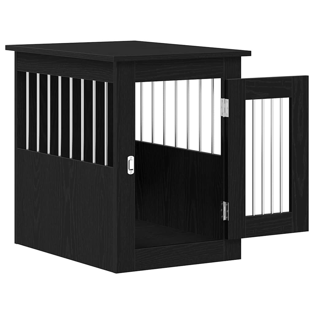 vidaXL Meuble pour cage à chien en chêne noir 45 x 62 x 59 cm Bois d'ingénierie - Image 5