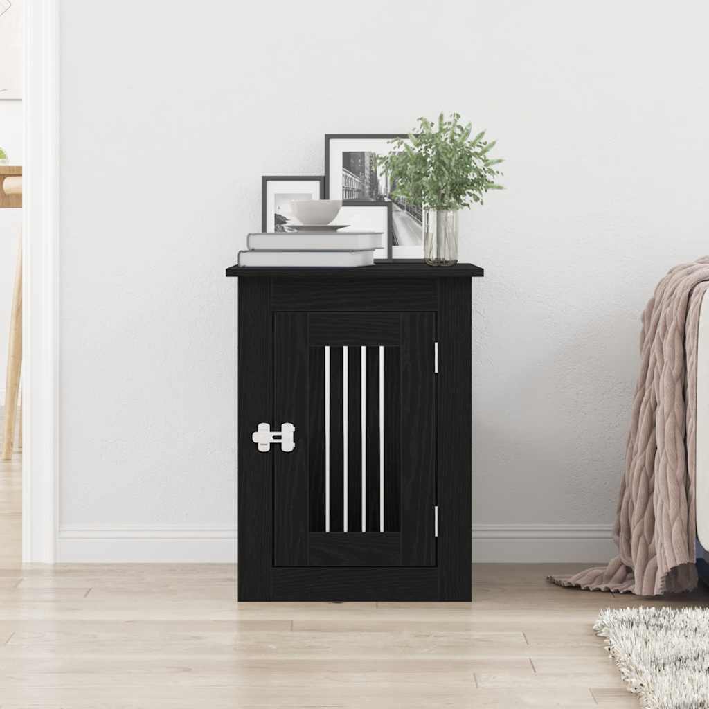 vidaXL Meuble pour cage à chien en chêne noir 45 x 62 x 59 cm Bois d'ingénierie - Image 3