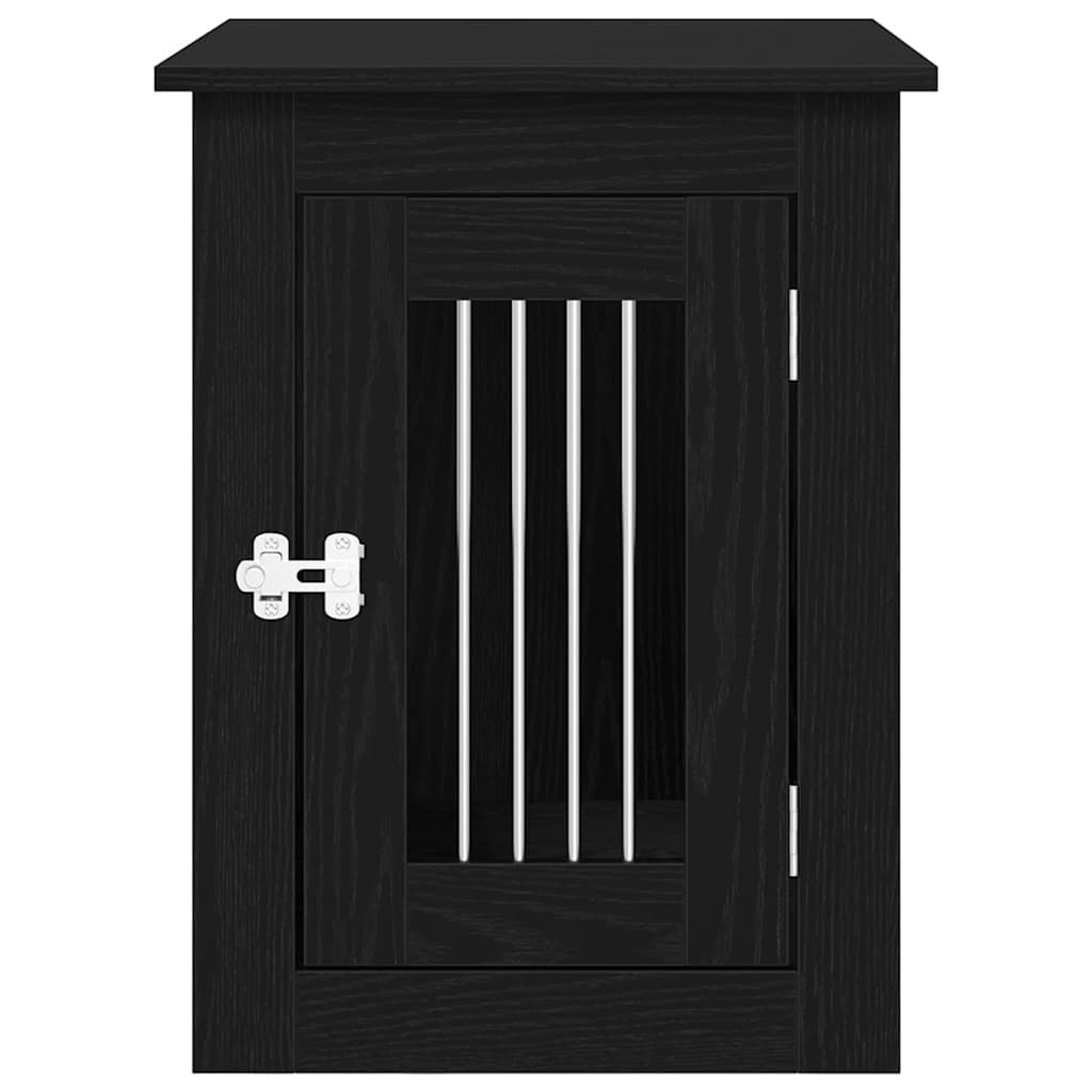 vidaXL Meuble pour cage à chien en chêne noir 45 x 62 x 59 cm Bois d'ingénierie - Image 6