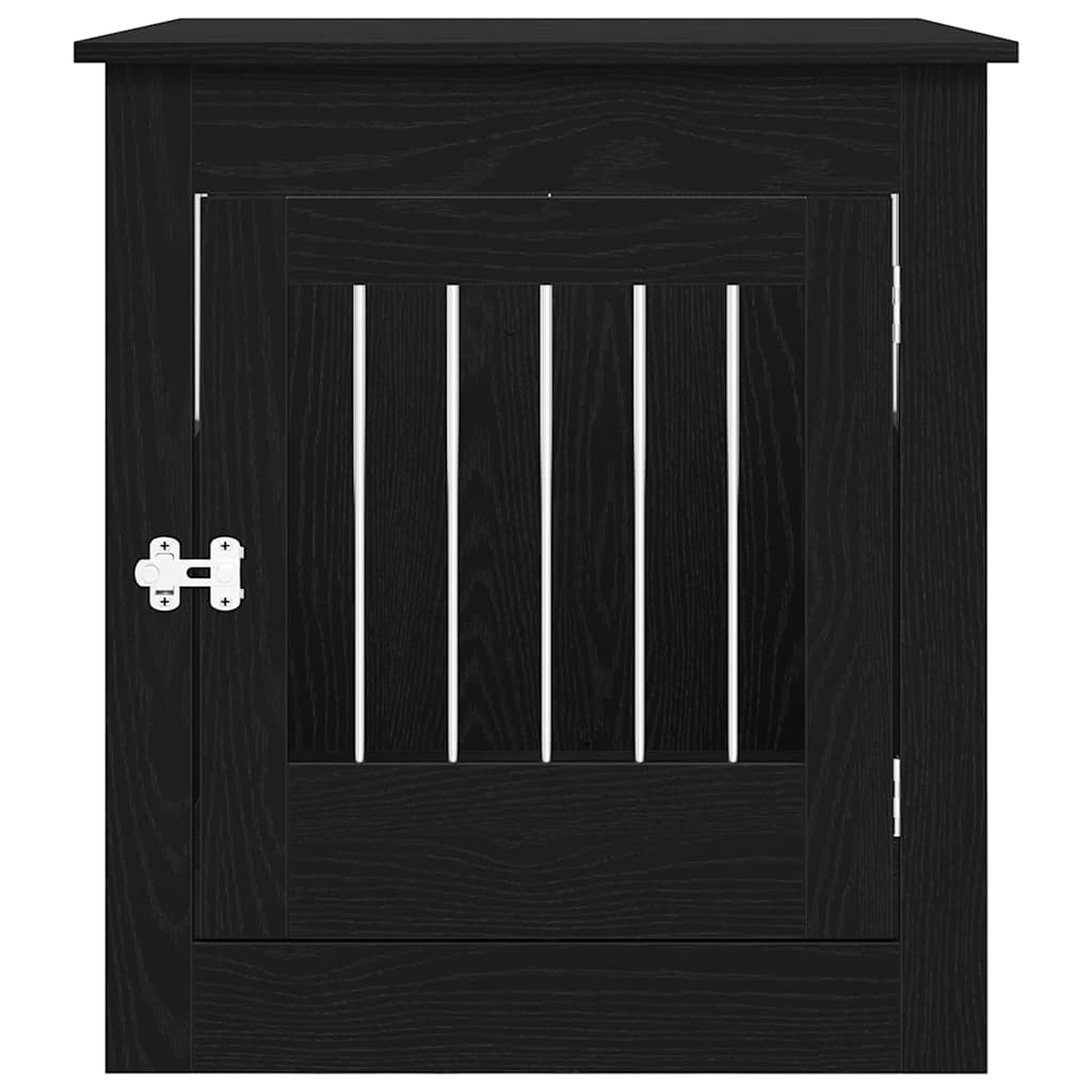 vidaXL Meuble pour cage à chien en chêne noir 64,5 x 80 x 71 cm en bois d'ingénierie - Image 6