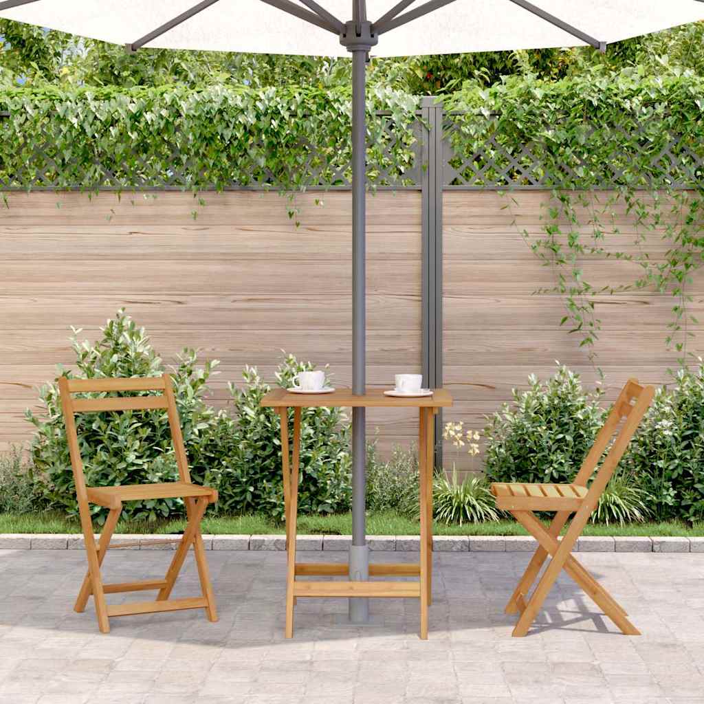 vidaXL Table pliable de jardin 60x60x75 cm Bois d'acacia solide - Image 3