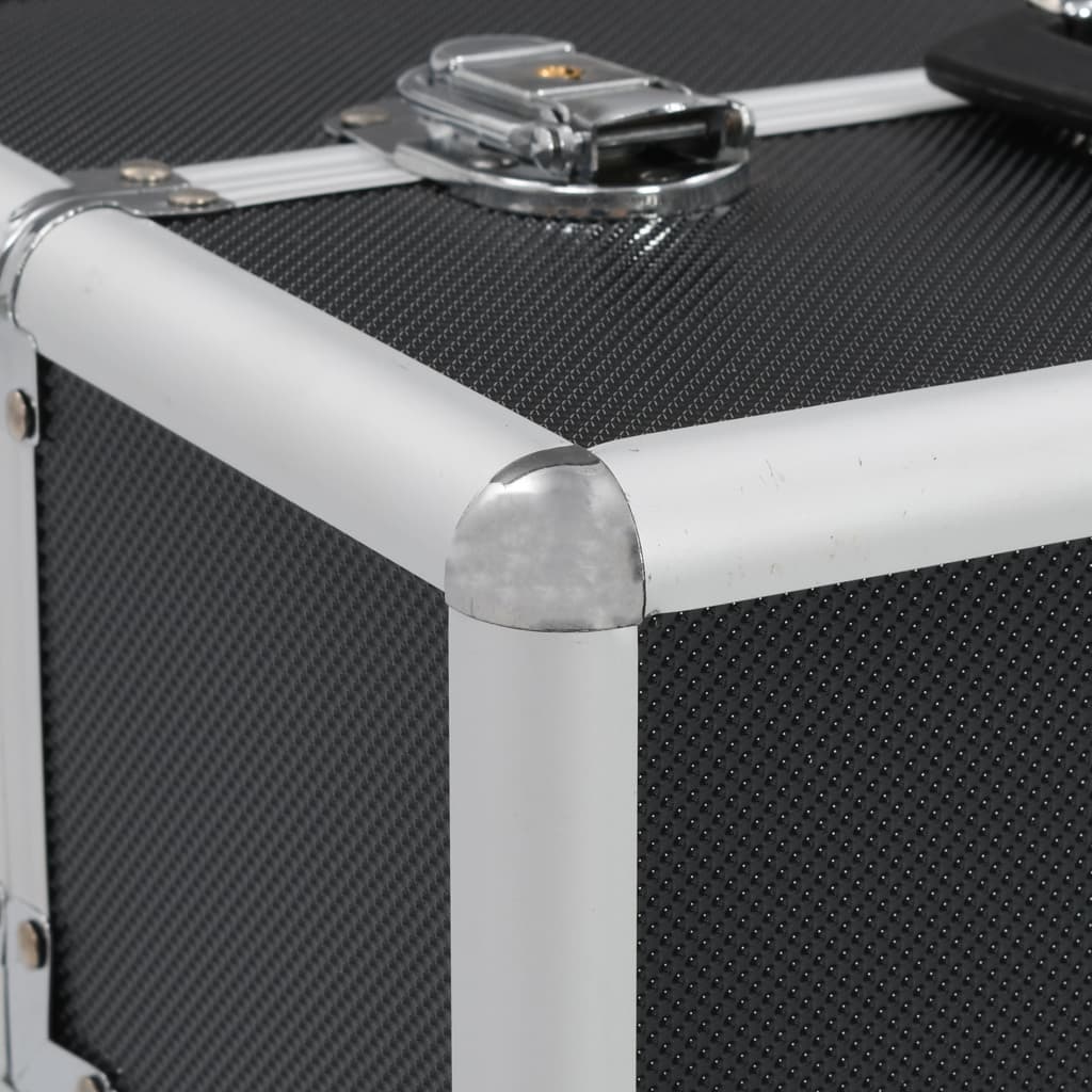 vidaXL Mallette à maquillage 37x24x35 cm Noir Aluminium - Image 6