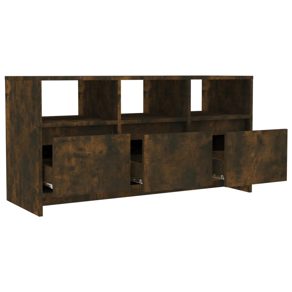 vidaXL Meuble TV Chêne fumé 102x37,5x52,5 cm Bois d'ingénierie - Image 5