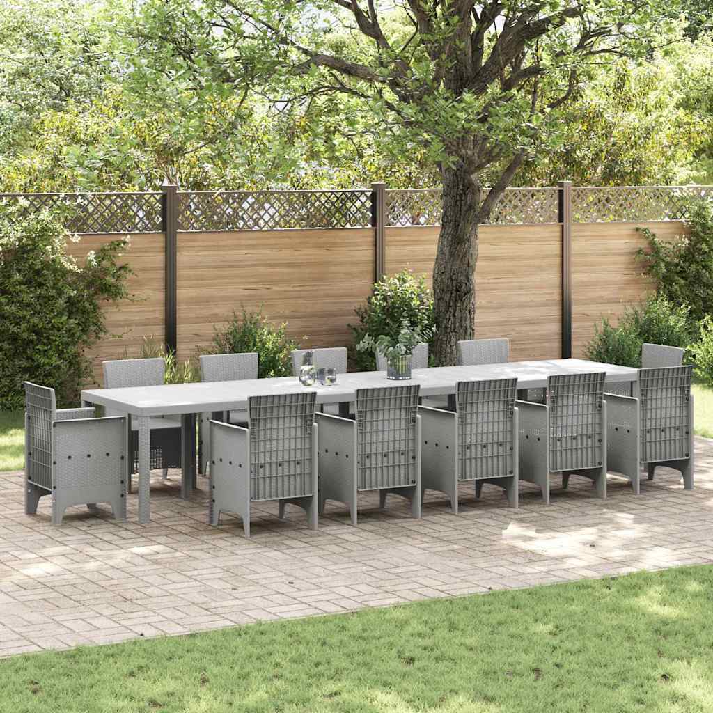 vidaXL Table de Jardin Gris clair 400 x 100 x 73 cm polyrotin