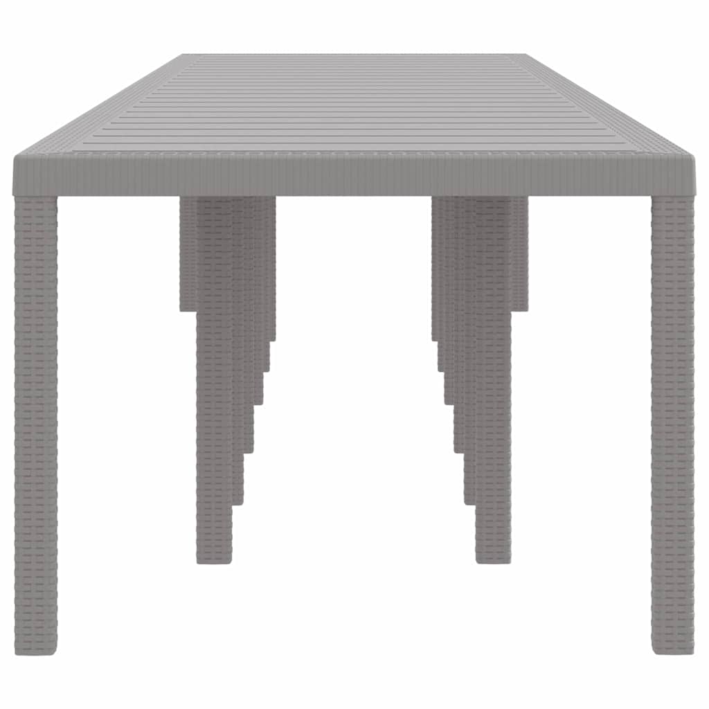 vidaXL Table de Jardin Gris clair 400 x 100 x 73 cm polyrotin - Image 5