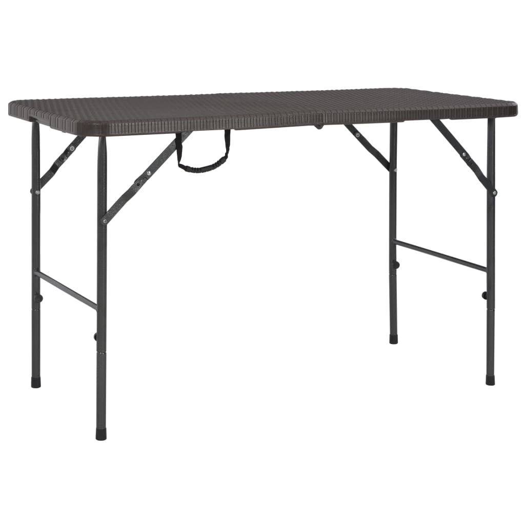 vidaXL Table de jardin pliante Marron 120x60x74cm PEHD Aspect de rotin