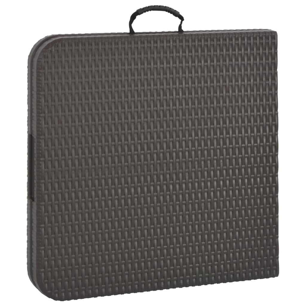 vidaXL Table de jardin pliante Marron 120x60x74cm PEHD Aspect de rotin - Image 5