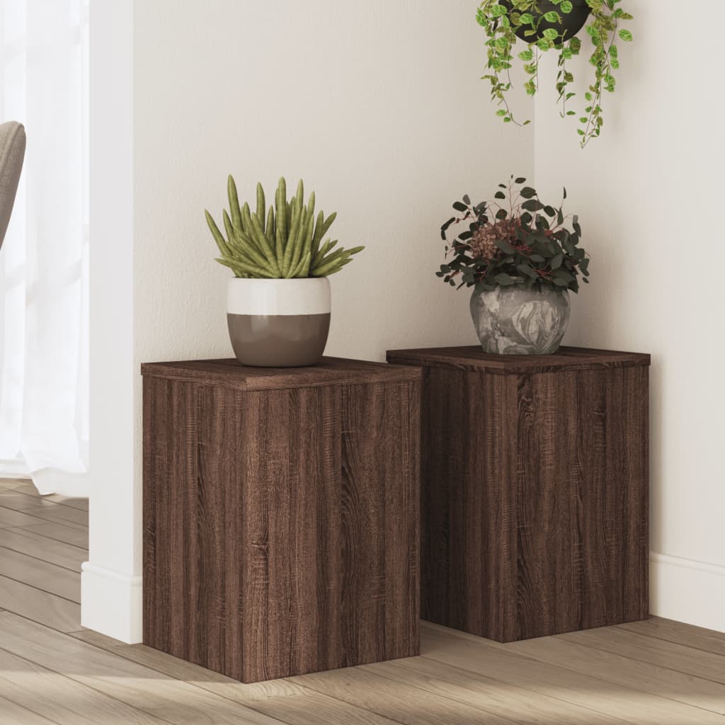 vidaXL Supports pour plantes 2 pcs chêne marron bois d'ingénierie